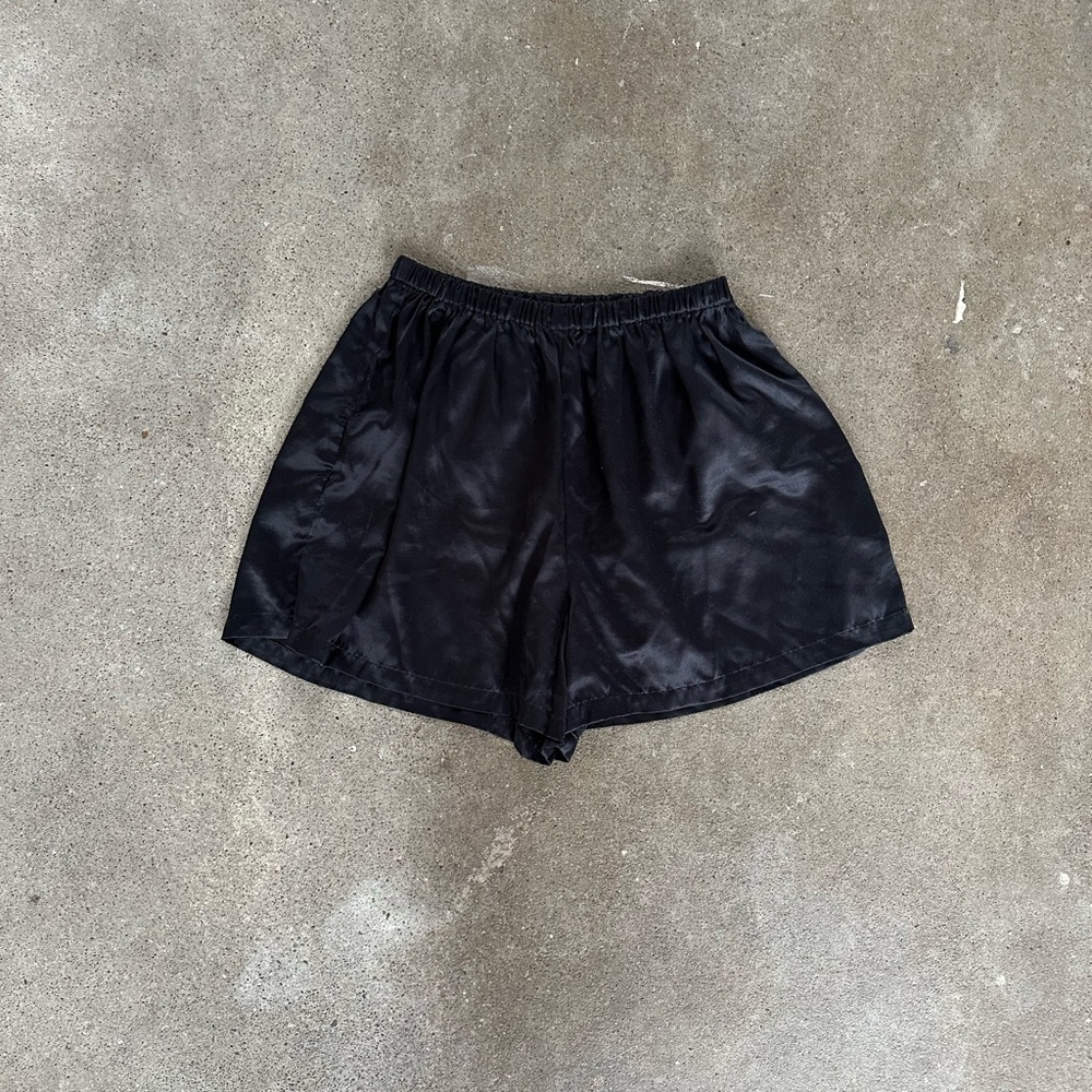 Victoria’s Secret Vintage Gold Label Satin Shorts Black Size Small Pajamas Sleep